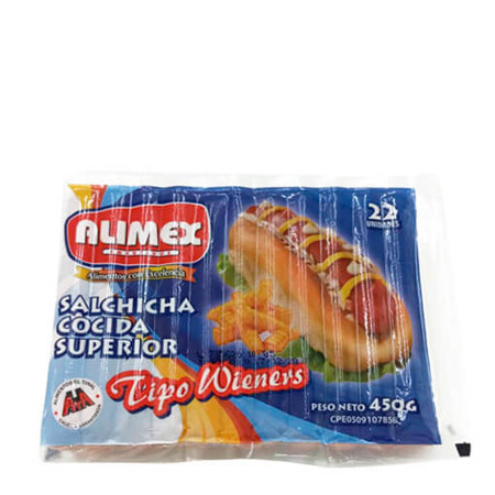 Imagen de Salchicha Wieners Alimex 450 Gr (22 Unidades).