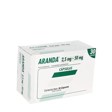 Imagen de Losartan+Amlodipina Aranda Cap. 2,5Mg/50Mg X30