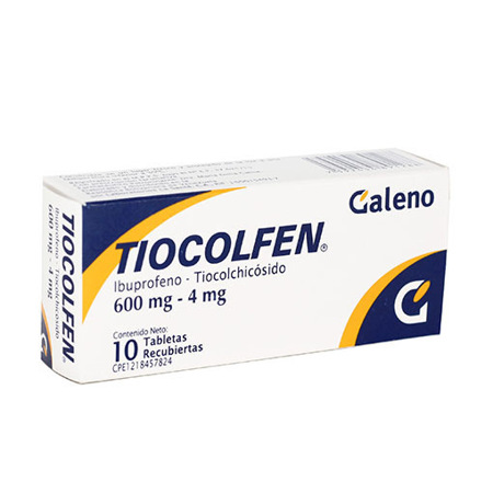 Imagen de Tiocolchicosido + Ibuprofeno Tiocolfen Tab. 600Mg/4Mg X10
