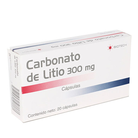 Imagen de Carbonato De Litio Cap. 300Mg X20 Biotech