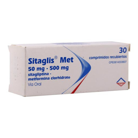 Imagen de Metformina+Sitagliptina Sitaglis Met 50Mg/500Mg X30