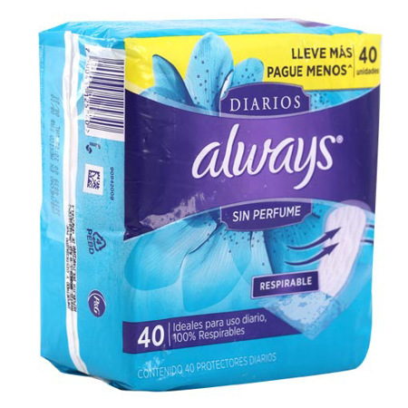 Imagen de Protector Diario Unscented Always 40 Und