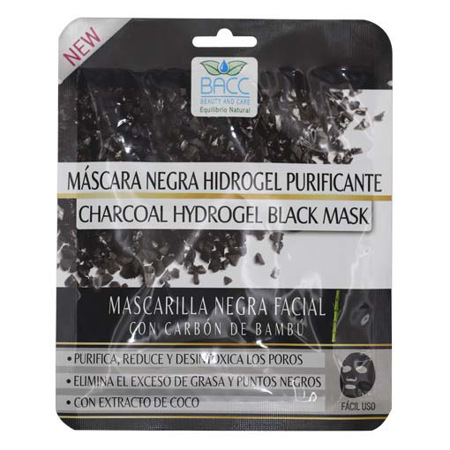 Imagen de Mascarilla Negra Con Hidrogel Facial Bacc (Unidad).