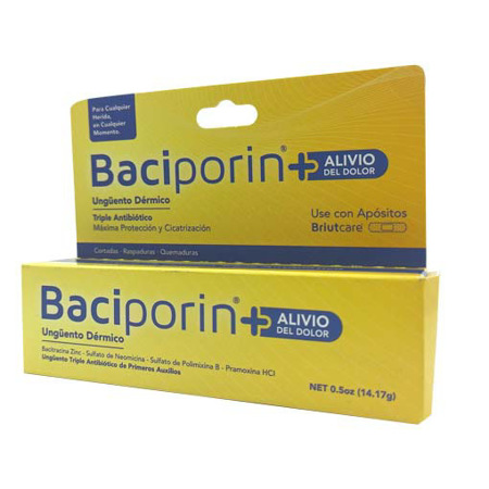 Imagen de Bacitracina + Zinc Baciporin Ungüento Dermico 14.17G.