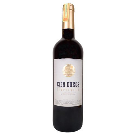 Imagen de Vino Tinto Tempranillo Cien Duros 0,75 L.