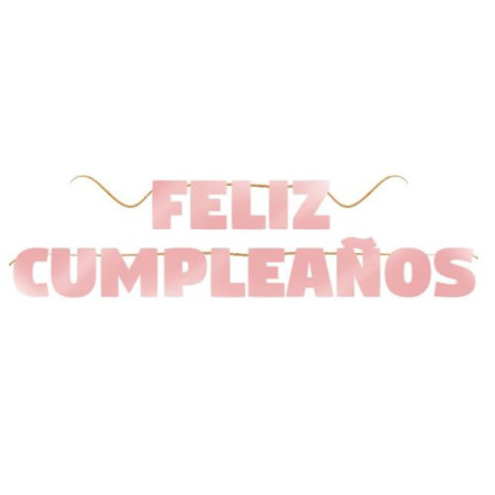 Imagen de Banderín Rose Gold Metálico Feliz Cumpleaños  243.8 Cm Hallmark.