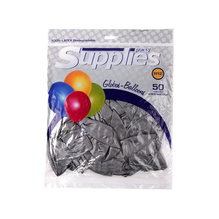 Imagen de Globo Metalizado Plateado Supplies 12" X50 Und.