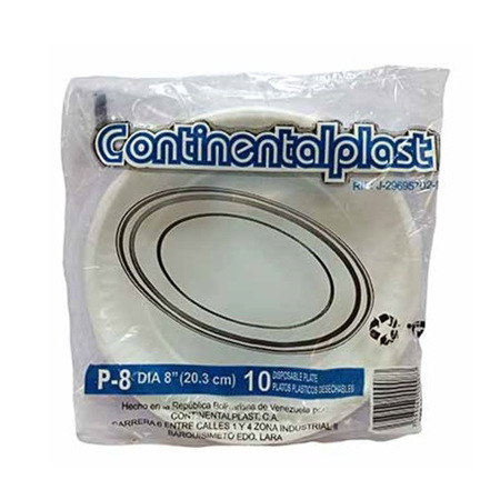 Imagen de Plato Platisco Continental P-8 (10 Unidades).