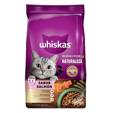 Imagen de Alimento Para Gato Adulto Whiskas Salmon 500 Gr.