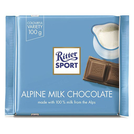 Imagen de Chocolate Alpine Milk Ritter Sport 100G