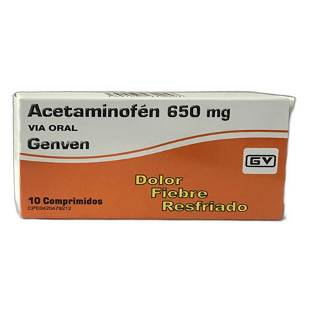 Imagen de Acetaminofén Genven Tab 650Mg x10