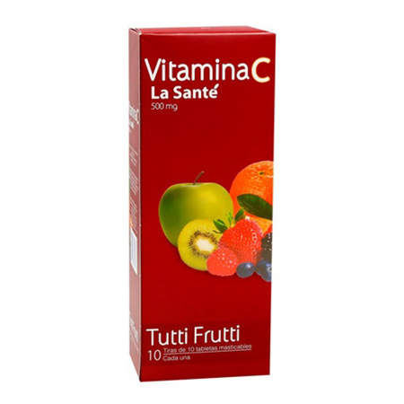 Imagen de Vitamina C Tableta Tutti Frutti 500mg X10 La Sante