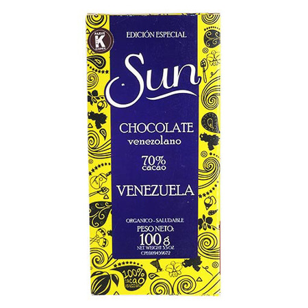 Imagen de Chocolate Barra Sun Venezuela 70% 100 Gr