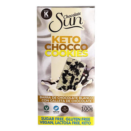 Imagen de Chocolate Barra Sun Chocco Cookies Keto 70% Blanco 100 Gr