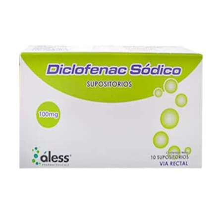 Imagen de Diclofenac Sódico Supositorio 100mg X10 Aless