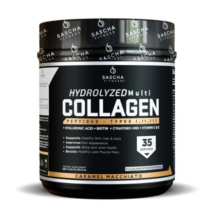 Imagen de Colágeno En Polvo Sascha Fitness Hydrolyzed Caramel Macchiato 490Gr