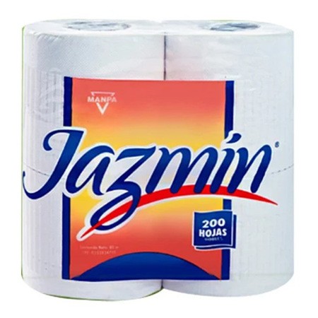 Imagen de Papel Higienico Jazmin 200 Hojas 4 Und