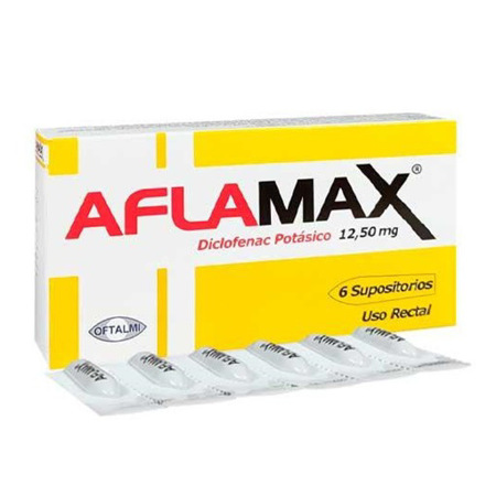 Imagen de Diclofenac Potásico Aflamax Supositorios De Uso Rectal 12,50mg X6