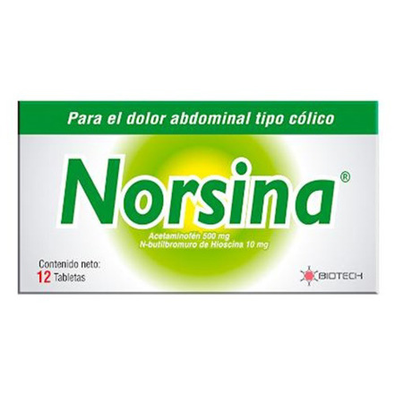 Imagen de Norsina Acetaminofén+Hioscina x 12 Tabletas