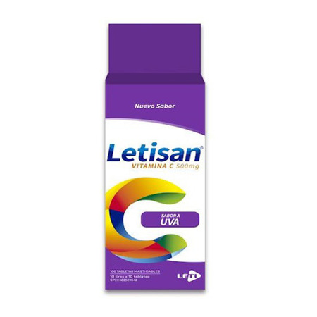 Imagen de Letisan Uva Tableta Masticable 500 Mg