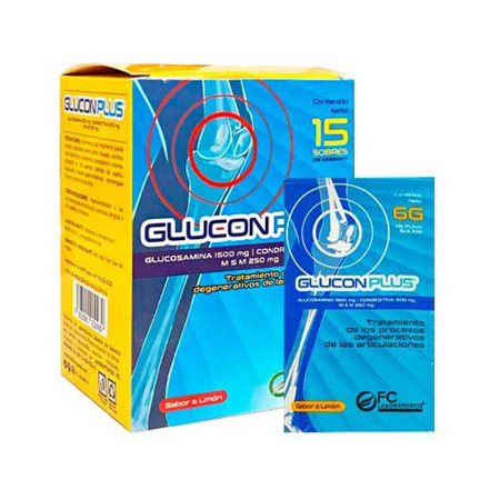 Imagen de Glucosamina + Condroitina + Msm 1500mg/1200mg/250mg Glucon Plus 1 Sobre