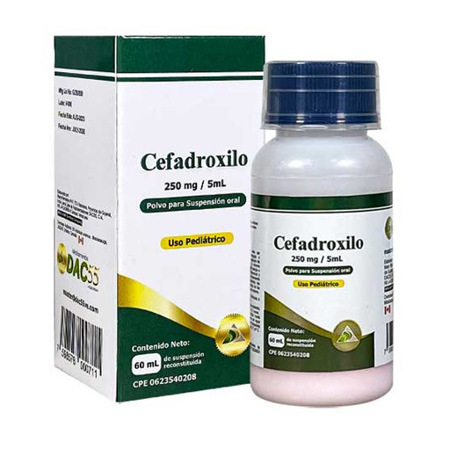 Imagen de Cefadroxilo 250mg/5ml Dac Suspensión Oral Pediátrica 60ml