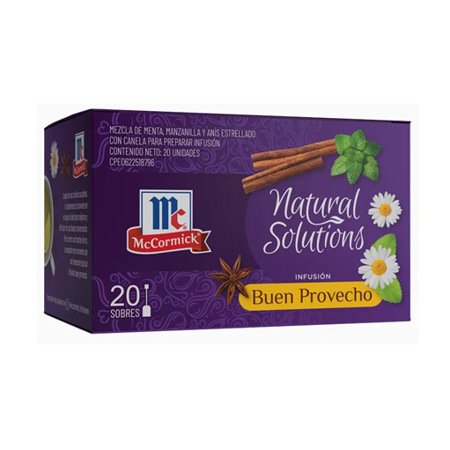 Imagen de Infusión Natural Solutions Buen Provecho McCormick 20 Und