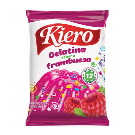 Imagen de Gelatina De Frambuesa Kiero 96Gr