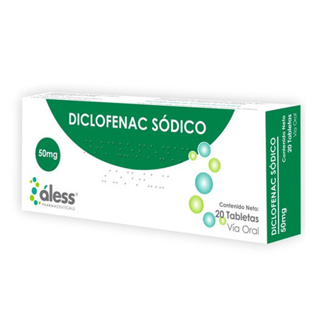 Imagen de Diclfenac Sodico 50mg X 20 Tab Aless