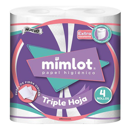 Imagen de Papel Higiénico Mimlot Triple Hoja 4und