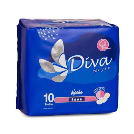 Imagen de Toalla Sanitaria Diva Delgada Noche 10 Und