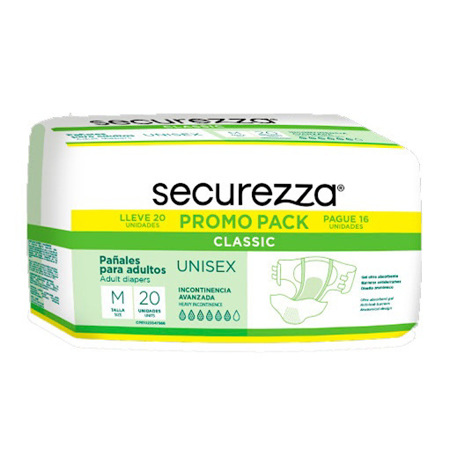 Imagen de Pañal Adulto Securezza Classic M 20 Und