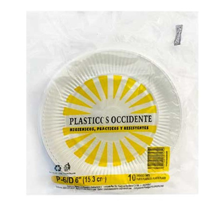 Imagen de Plato Plásticos Occidente 6" 10und