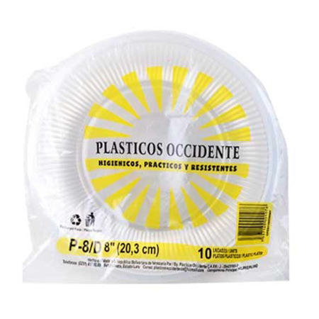 Imagen de Plato Plásticos Occidente 8" 10und