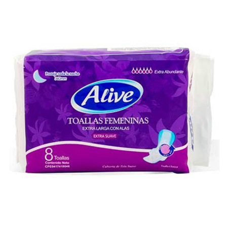 Imagen de Toalla Sanitaria Alive Extra Abundante 8und