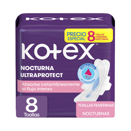 Imagen de Toalla Sanitaria Nocturna Kotex (8 Unidades).