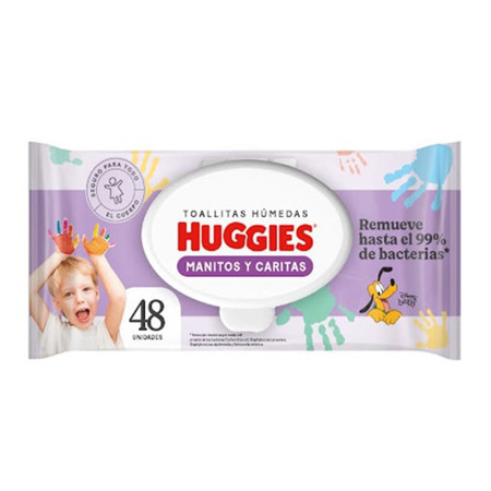 Imagen de Toalla Humedas Manos Y Caras Huggies (48 Unidades).